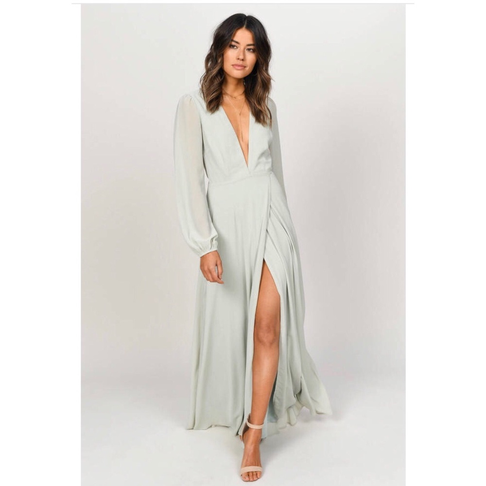 Sage Plunging Maxi Dress